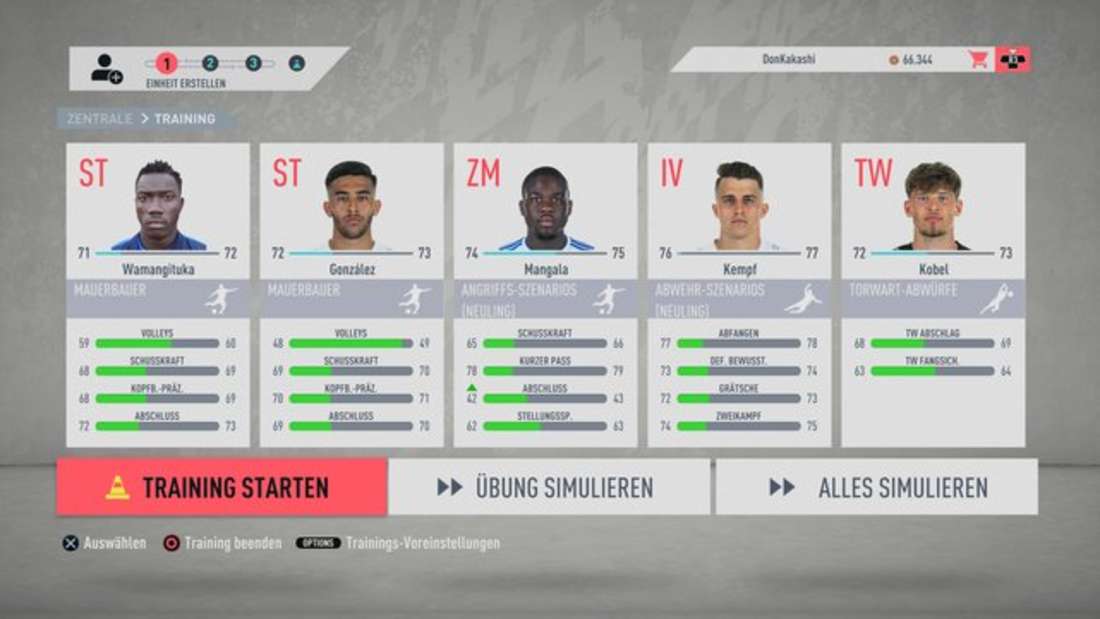 Training ist das A&O im Karrieremodus von FIFA 20.