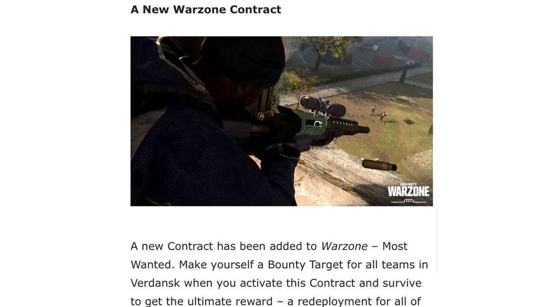 Ein neuer Contract in Call of Duty Warzone macht den Respwan von Teammates möglich.