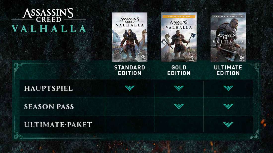 Ubisoft bietet verschiedene Versionen von Assassin's Creed Valhalla an.