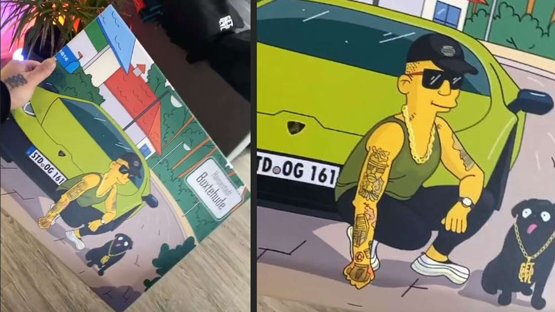 Ein Fan verewigt MontanaBlack als Simpsons Figur