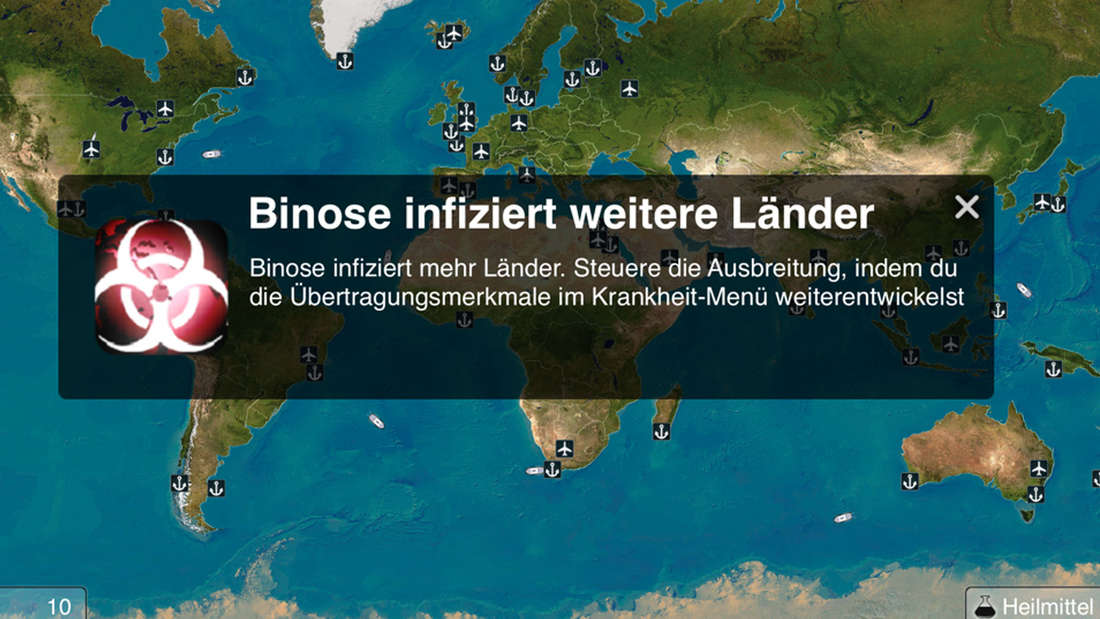 Mit Plague Inc. ließen sich Erreger auf der ganzen Welt verbreiten