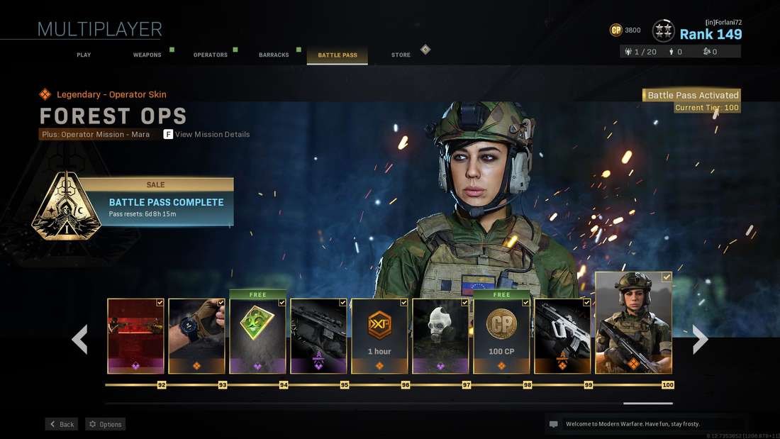 Der legendäre Mara Operator Skin war die Belohnung für den Level 100 Battle Pass