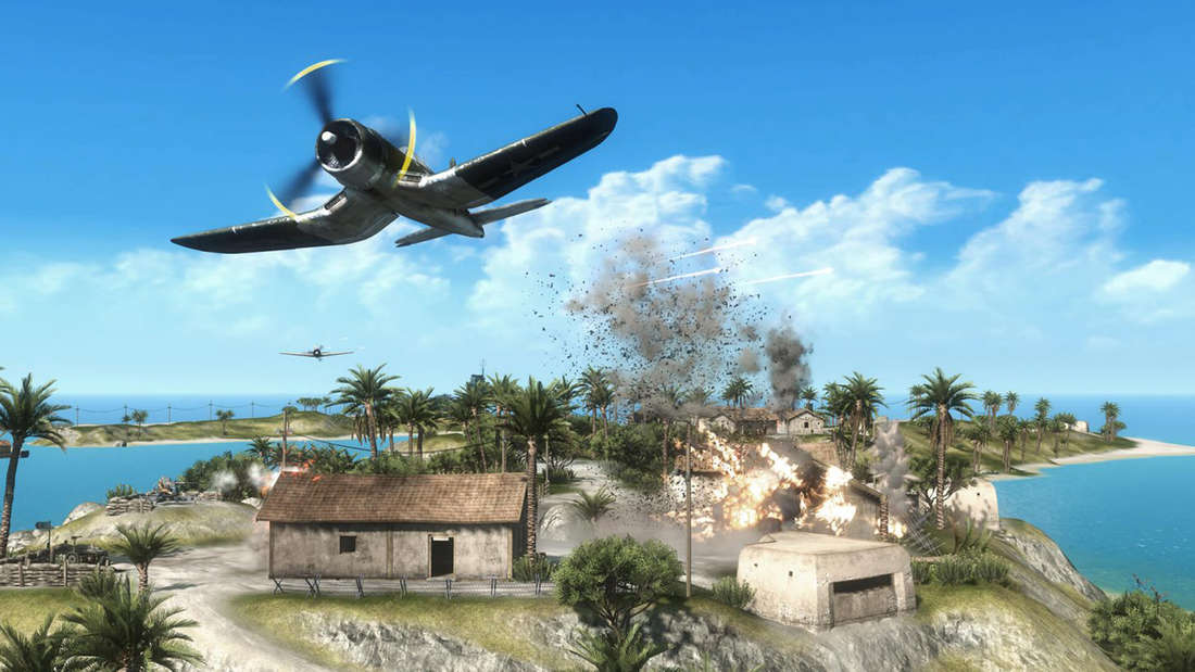 Battlefield 1943 Kampflugzeug Wake Island Explosion