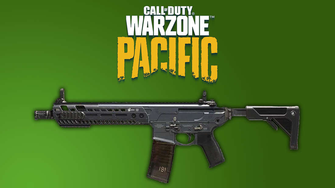 Die M13 aus Modern Warfare unter dem Logo von Call of Duty Warzone Pacific