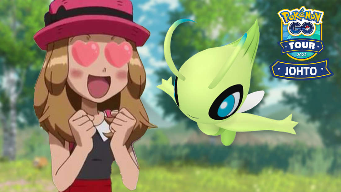 Serena mit Herzaugen neben Celebi