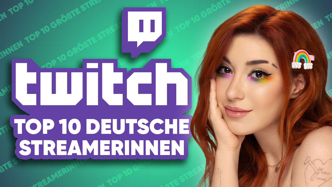 Logo von Twitch. Dazu der Schriftzug „Top 10 deutsche Streamerinnen“. Daneben ein Foto von AnniTheDuck