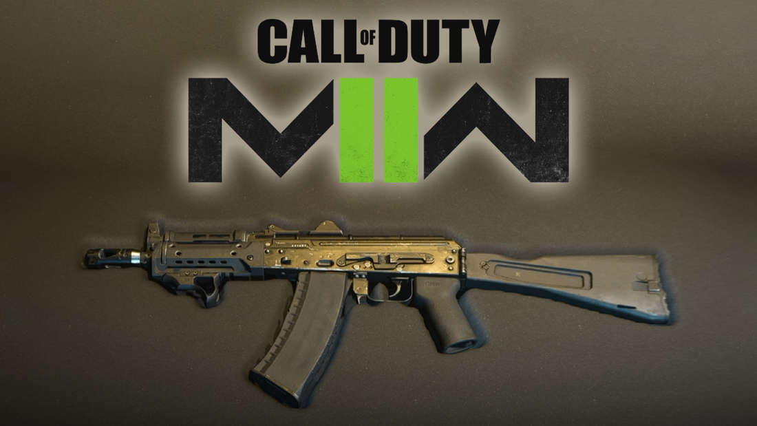 Logo von Call of Duty MW2 Modern Warfare 2. Ein Bild von der Kastov 47u