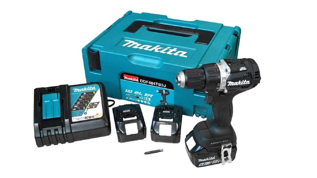 Makita DDF484TB3J Akku-Bohrschrauber 18V inkl. 3 Akkus + Ladegerät