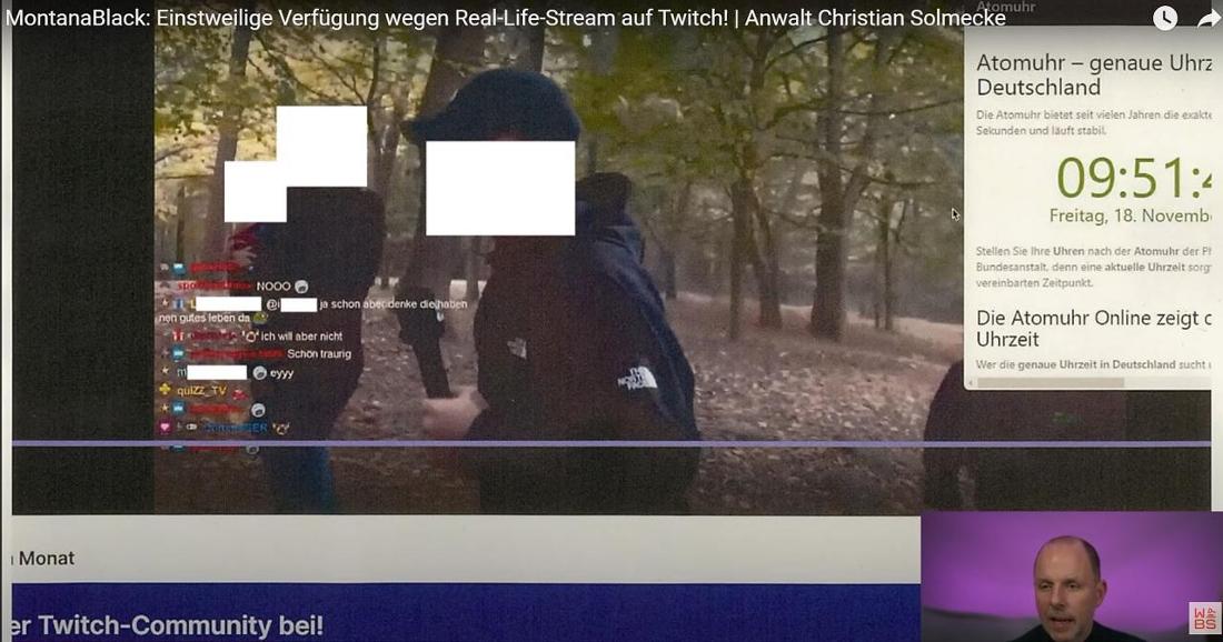 MontanaBlack: Real Life Stream im Wildpark – Anwalt Christian Solmkecke reagiert auf einstweilige Verfügung