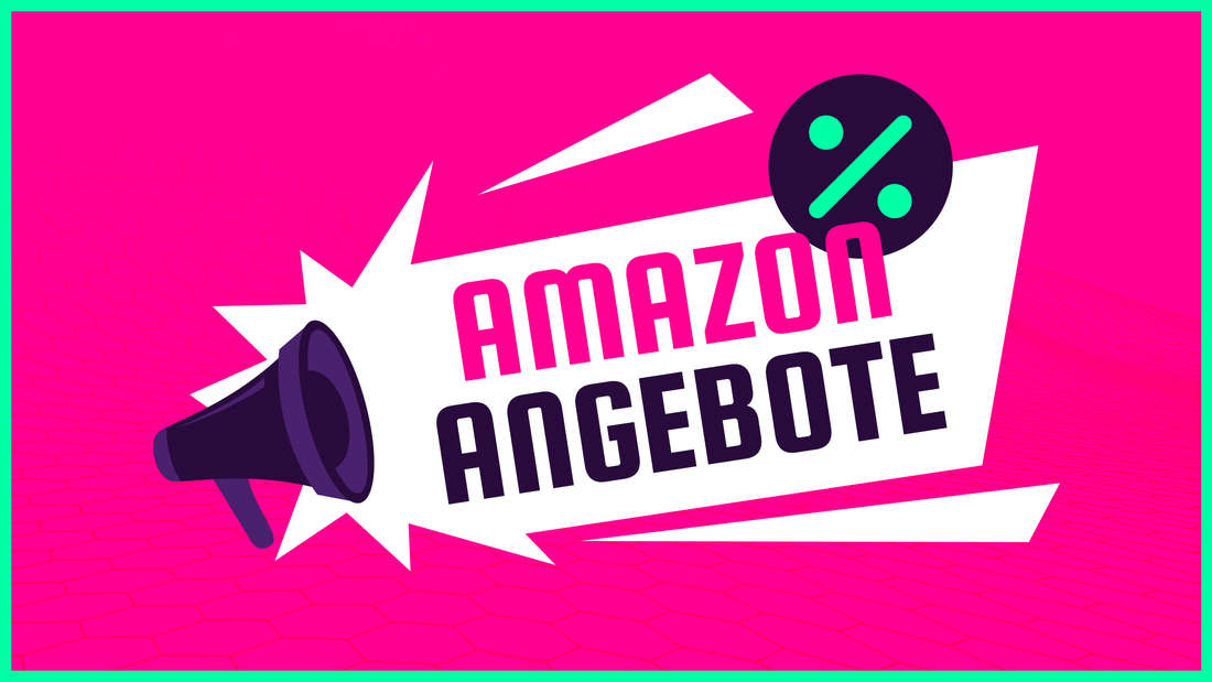 Der Schriftzug „Amazon Angebote“ neben einem Megafon.