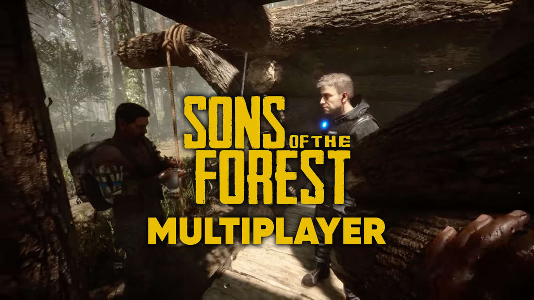 Drei Männer in Sons of the Forest bauen ein Haus