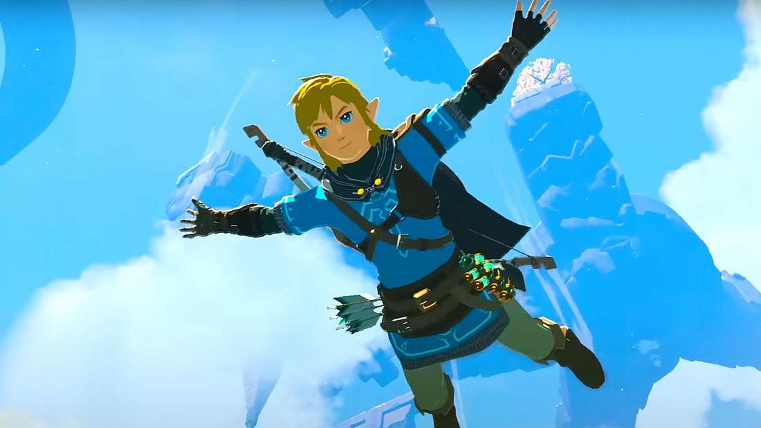 Link springt von einer Wolke