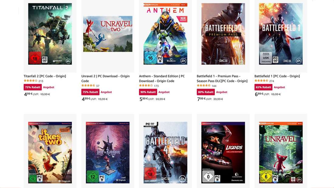 EA Games im März-Sale bei Amazon