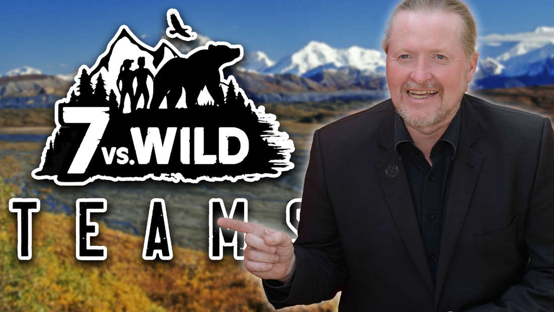 Logo von 7 vs. Wild und daneben joey Kelly