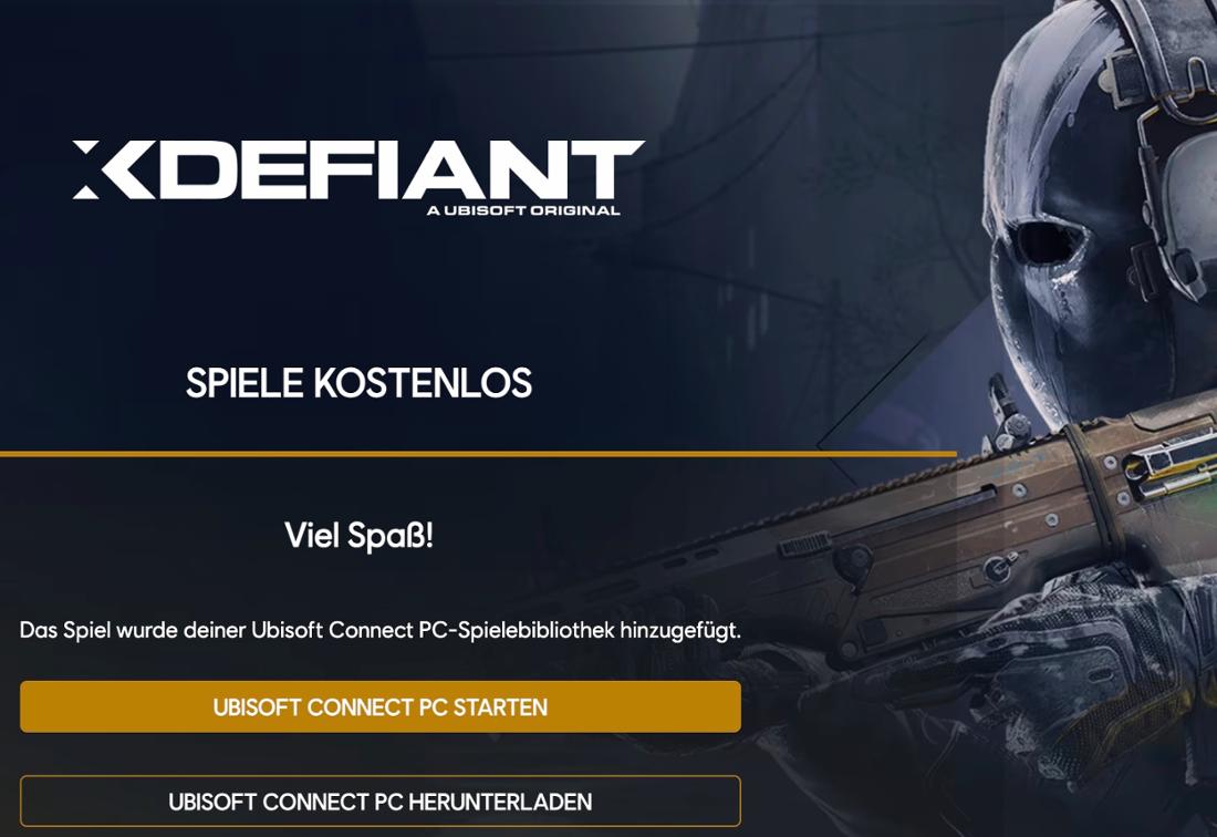 So sieht die Anmeldung beim XDefiant Public Test Sessions auf Ubisoft Connect aus.