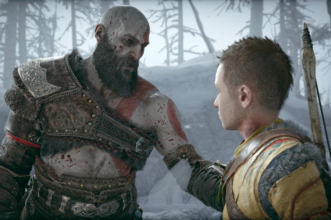 Kratos mit seinem Sohn Atreus.