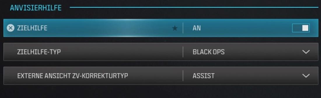 Zielhilfe (Aim Assists) in MW3 einstellen für Controller.