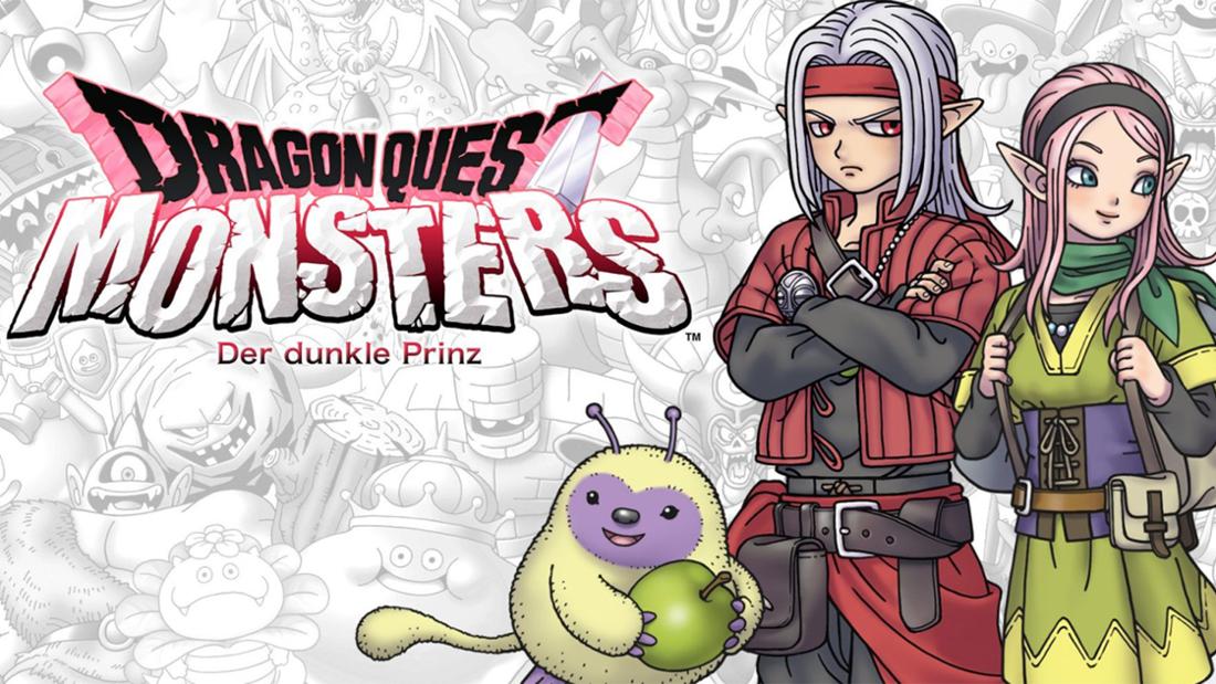 Charaktere und Logo des Spiels Dragon Quest Monsters: Der dunkle Prinz