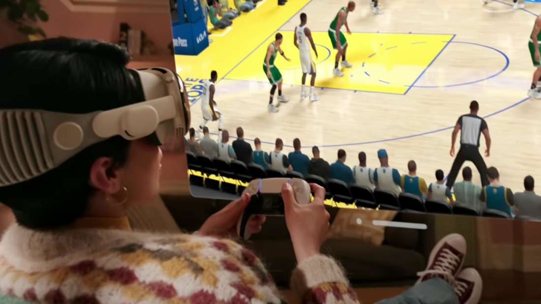 Füße hoch und mit der Apple Vision Pro NBA 2K zocken