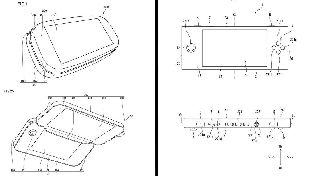 Zeichnungen von möglichen Nintendo Switch 2 Designs