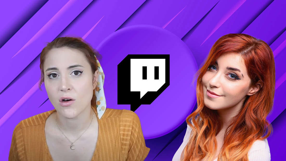 Mowky und AnniTheDuck vor Twitch-Hintergrund